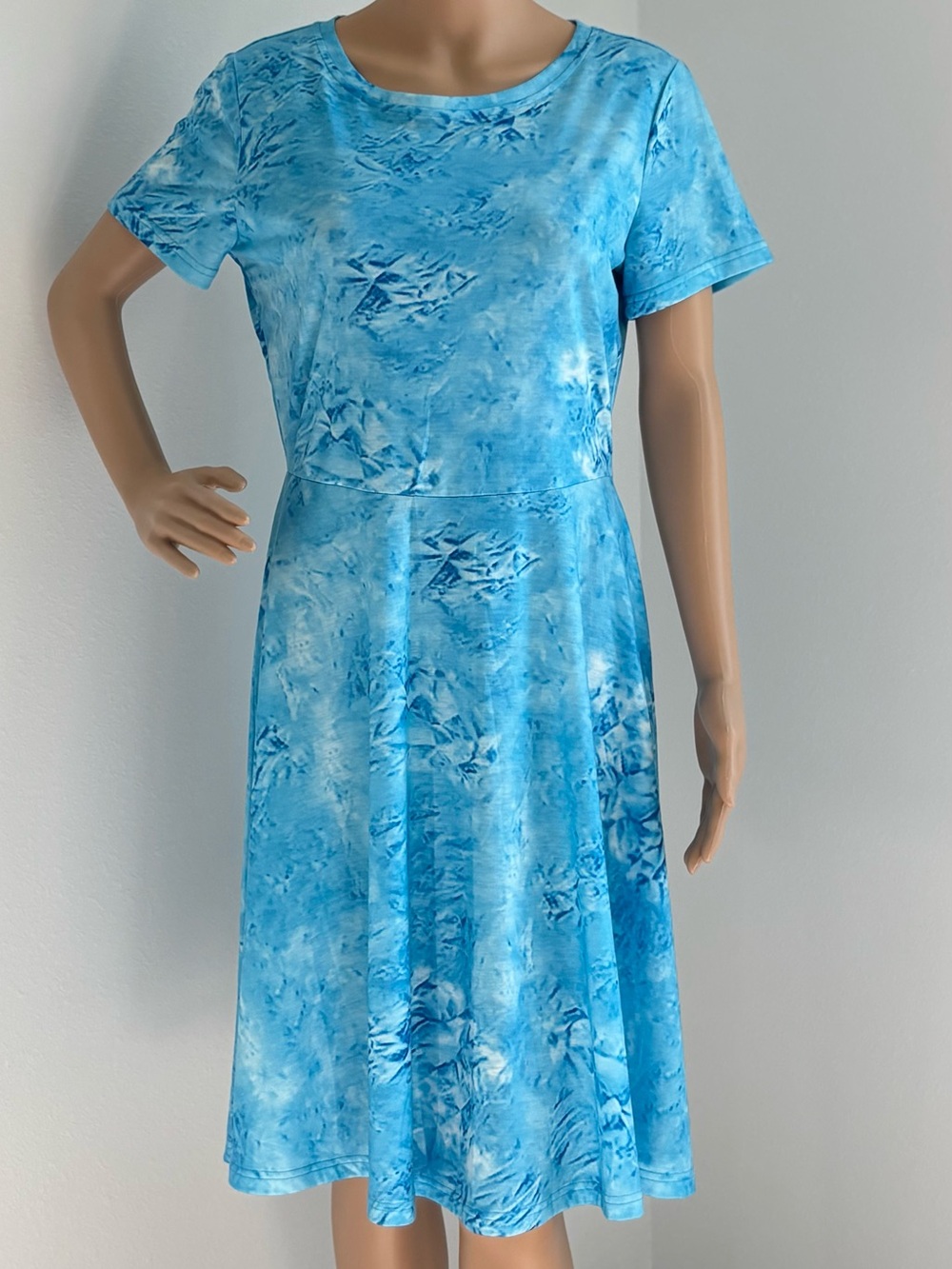 Huhot Light Blue Tie-Dye Short Sleeve Stretchy Dress Size L
NWOT
